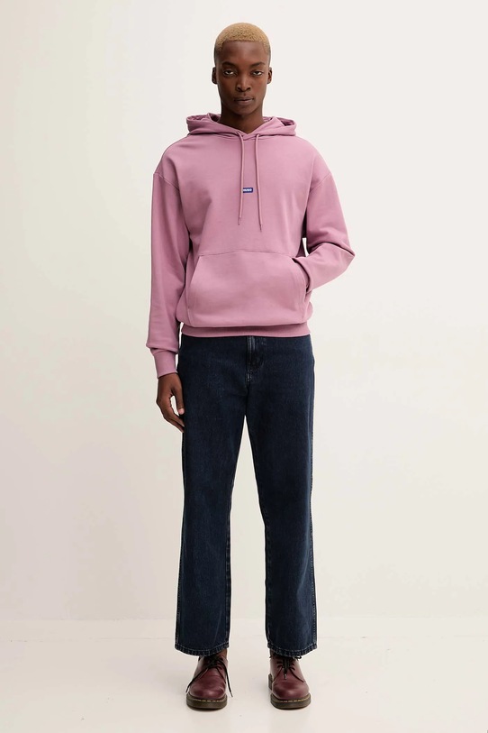 Памучен суичър Hugo Blue 50522374 розов AW25