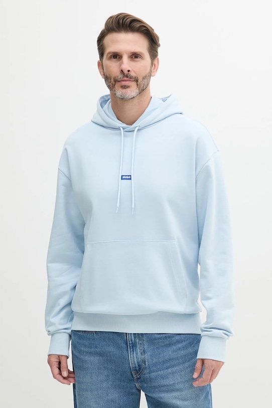 Hugo Blue hanorac de bumbac uni albastru 50522374
