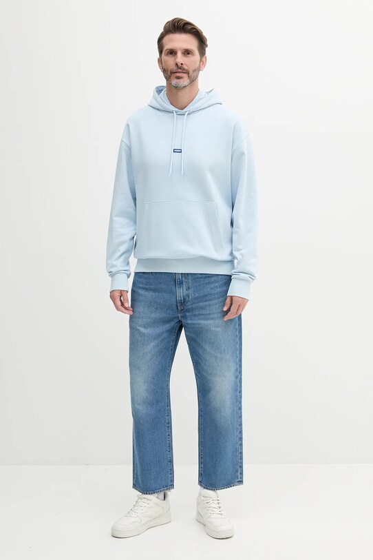 Hugo Blue bluza bawełniana 50522374 niebieski SS25