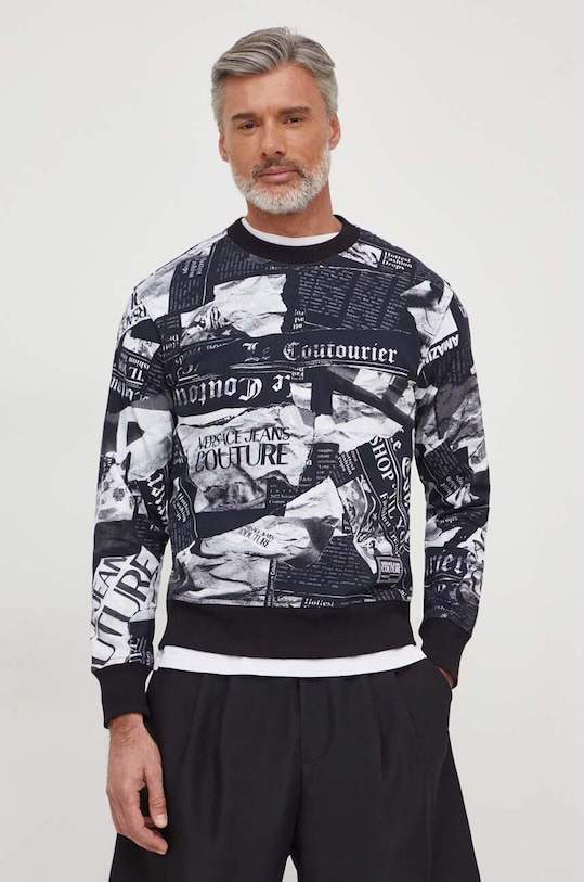 Versace Jeans Couture bluza bawełniana wzorzyste czarny 76GAI3R0.FS128