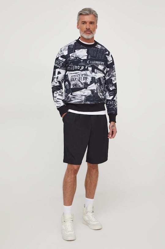 Versace Jeans Couture bluza bawełniana 76GAI3R0.FS128 czarny SS24