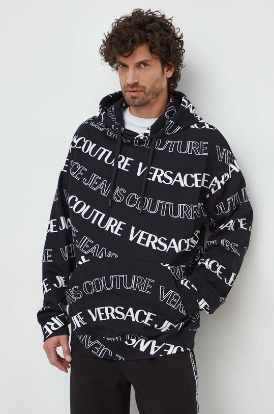 Versace Jeans Couture bluza bawełniana z kapturem czarny 76GAI3L0.FS129