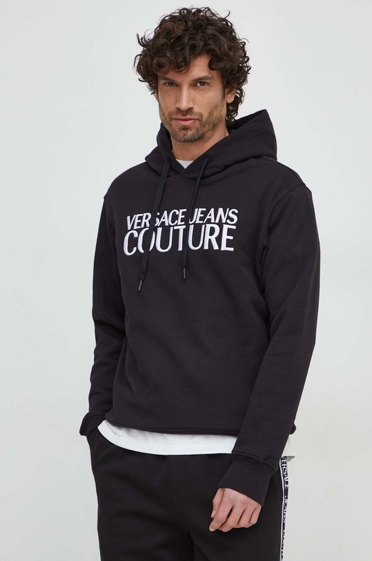Versace Jeans Couture bluza bawełniana z kapturem czarny 76GAIT01.CF01T