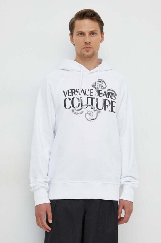 Versace Jeans Couture hanorac de bumbac print alb 76GAIG00.CF01G