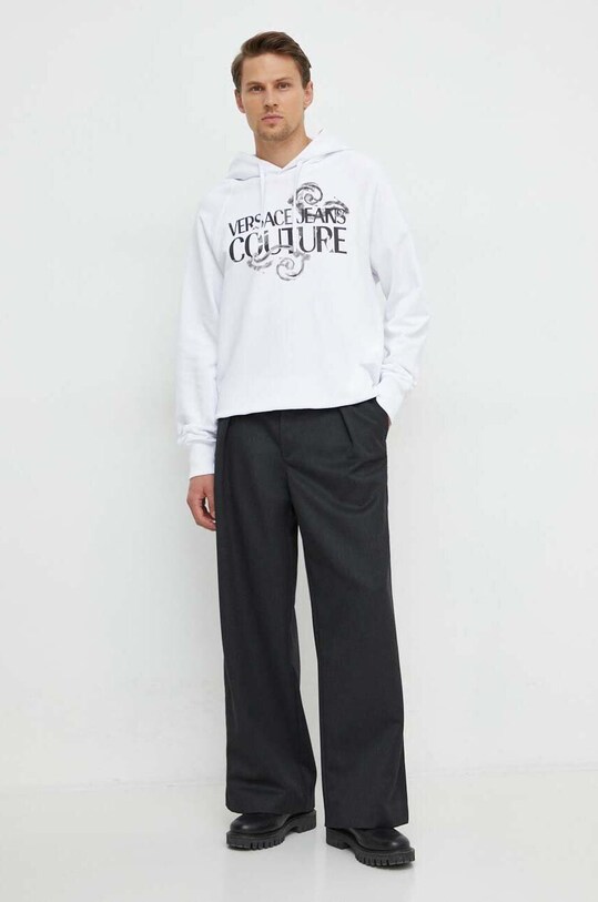 Versace Jeans Couture hanorac de bumbac 76GAIG00.CF01G alb SS24