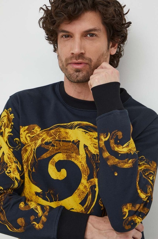 Pamučna dukserica Versace Jeans Couture mornarsko plava 76GAI3RW.FS141