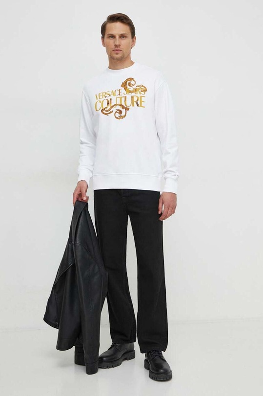 Versace Jeans Couture bluza bawełniana nadruk biały 76GAIG01.CF01G