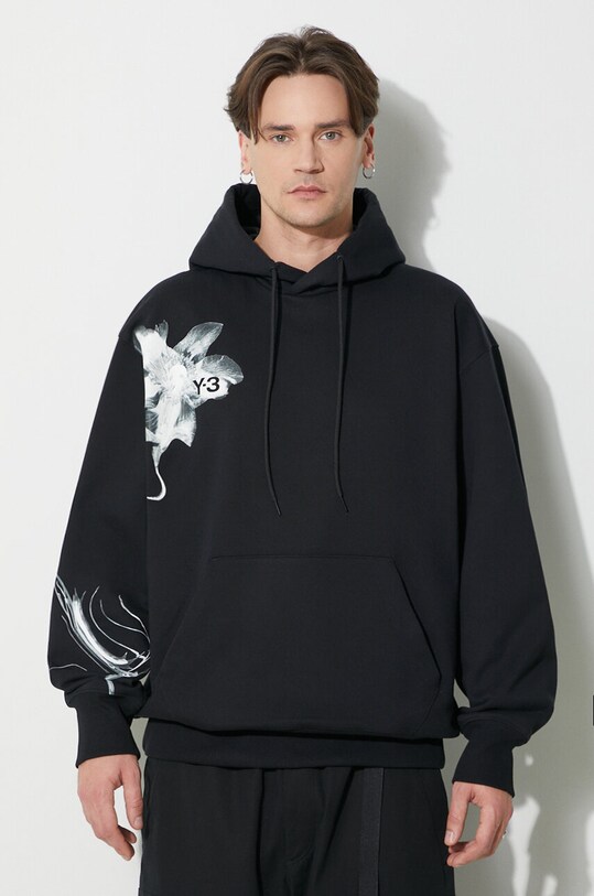 Y-3 bluza Graphic French Terry Hoodie z kapturem czarny IN4335
