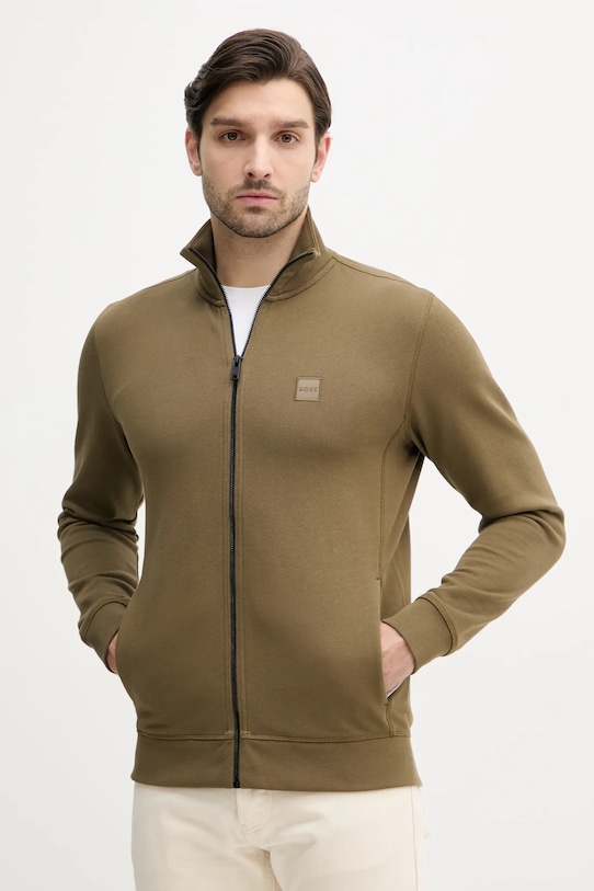 Bavlnená mikina BOSS Orange zelená 50511709