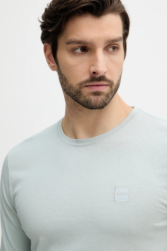 BOSS Orange longsleeve bawełniany turkusowy 50512111