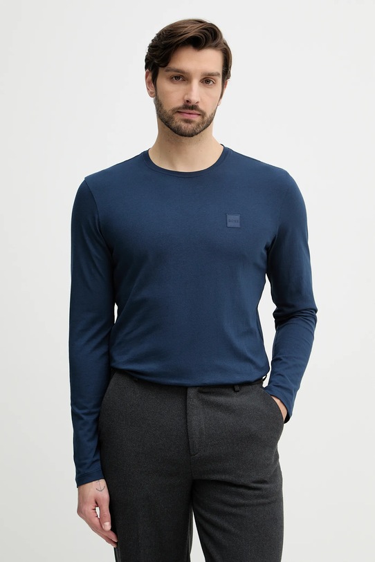 BOSS Orange longsleeve bawełniany granatowy 50512111