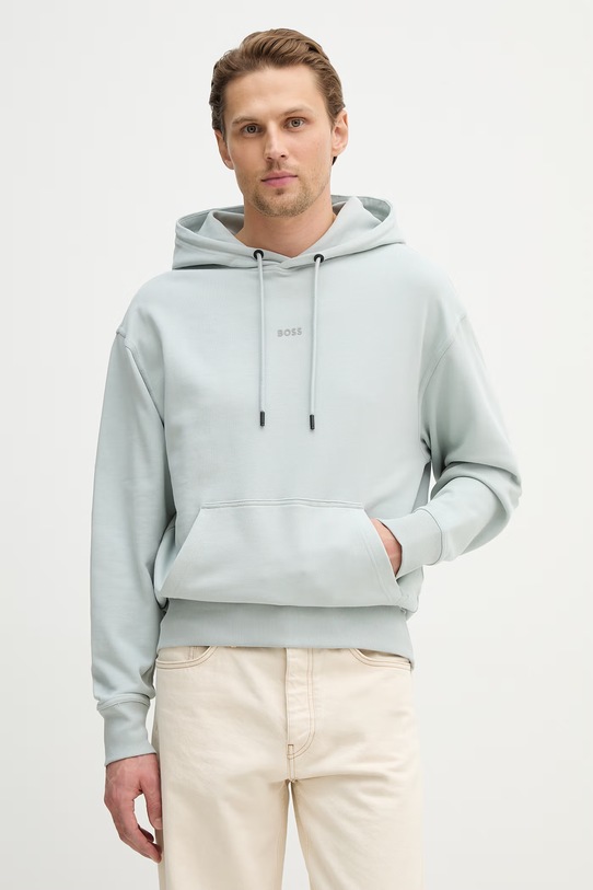 BOSS Orange bluza bawełniana szary 50514530