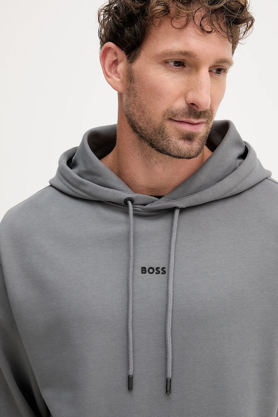 BOSS Orange bluza bawełniana szary 50514530