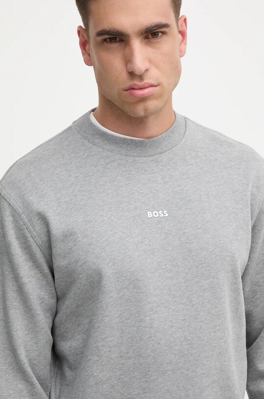 Pamučna dukserica Boss Orange siva 50514541