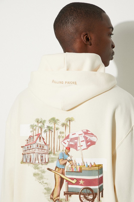 Pamučna dukserica Filling Pieces bež 80634019936