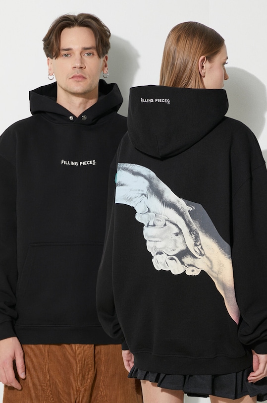 Βαμβακερή μπλούζα Filling Pieces στάμπα μαύρο 80634051861