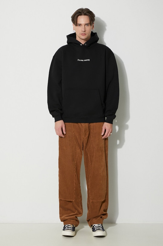 Βαμβακερή μπλούζα Filling Pieces 80634051861 μαύρο SS24