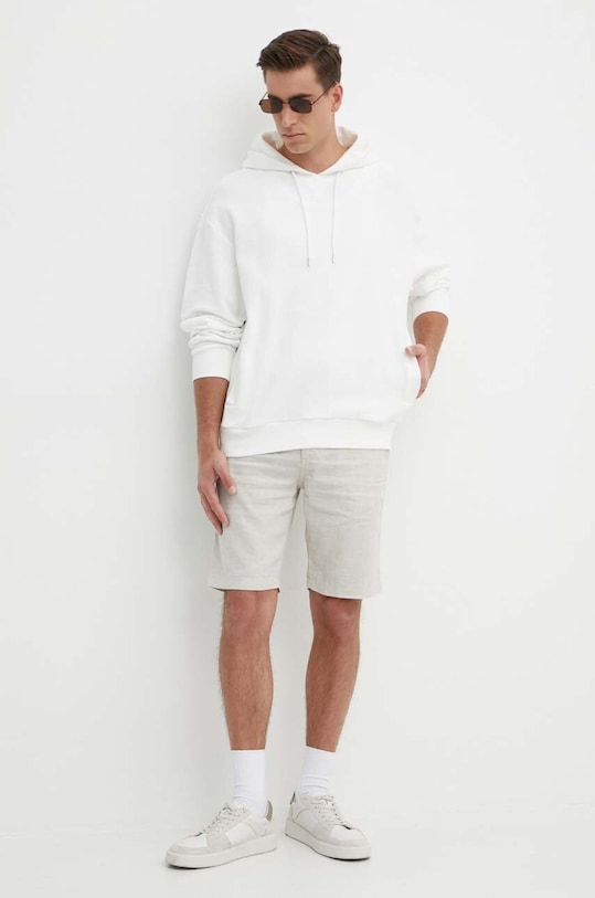 Bavlnená mikina BOSS 50512157 biela SS24