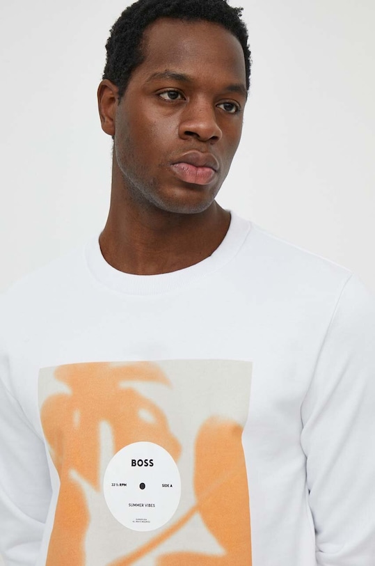 Бавовняна кофта BOSS білий 50514449