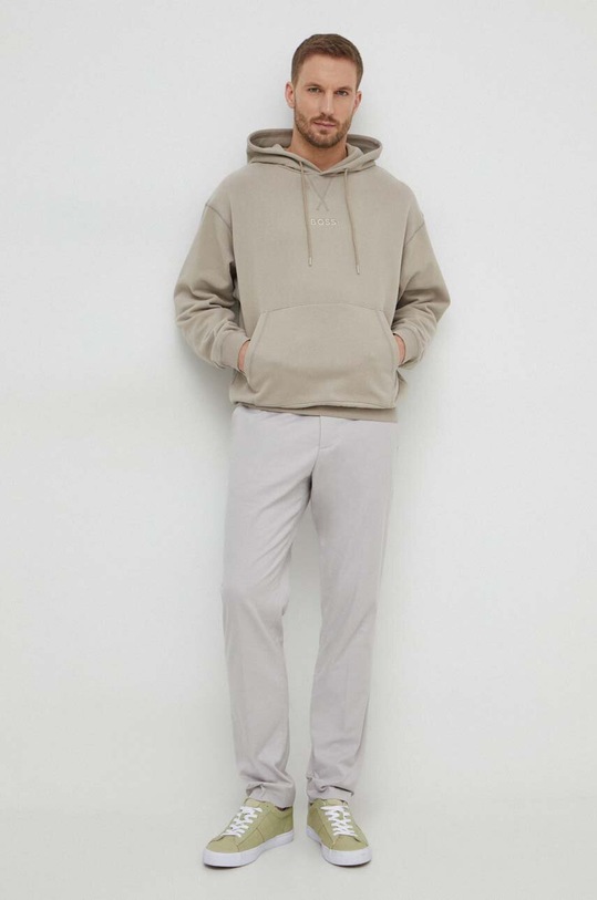BOSS bluza bawełniana lounge 50496803 beżowy SS24
