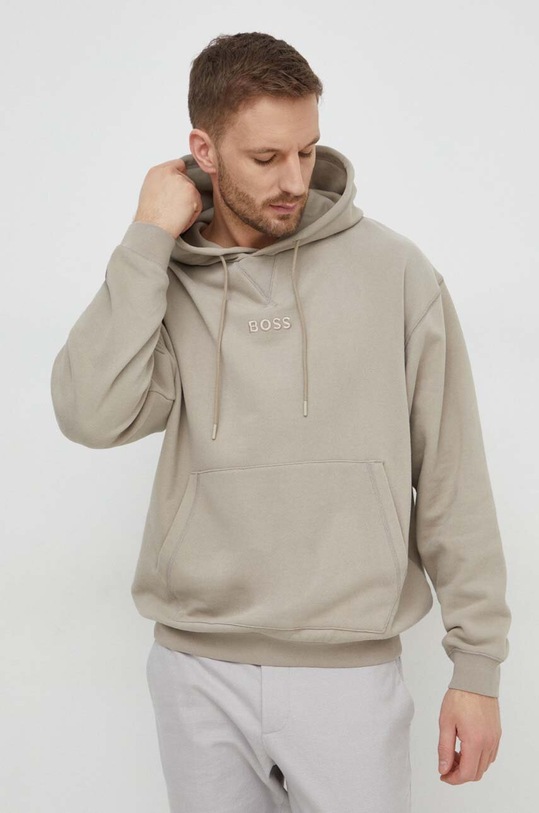 BOSS bluza bawełniana lounge beżowy 50496803