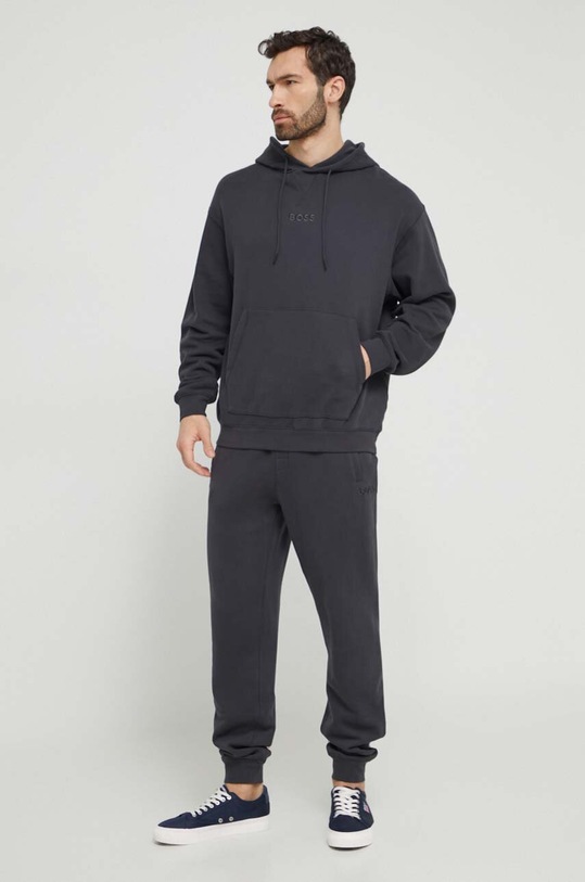 BOSS bluza bawełniana lounge 50496803 czarny SS24