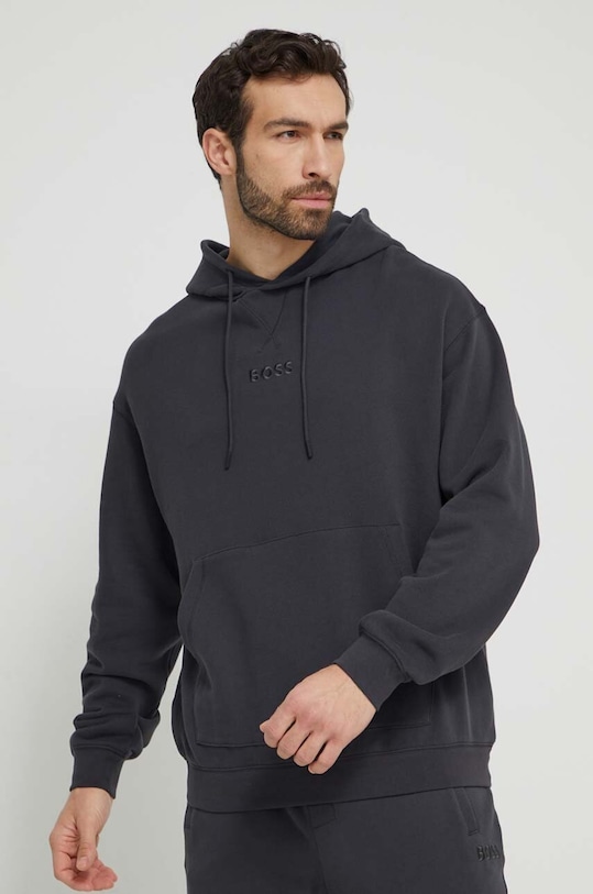BOSS bluza bawełniana lounge czarny 50496803
