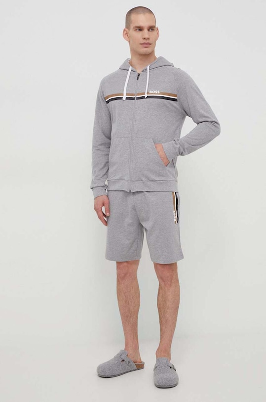 BOSS hanorac lounge din bumbac 50515138 gri SS24