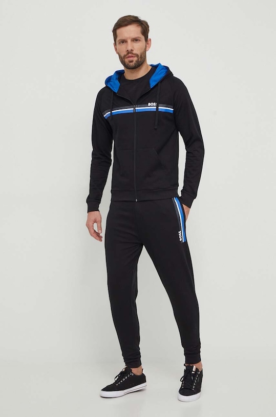 BOSS bluza bawełniana lounge 50515138 czarny SS24