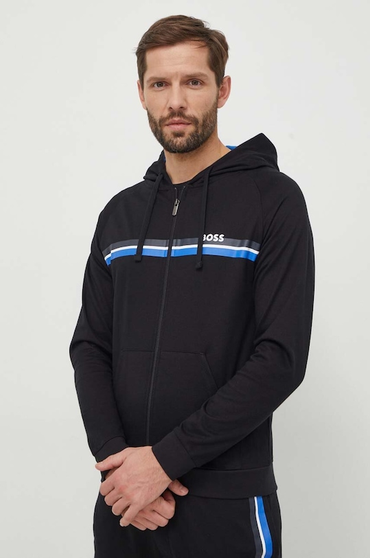 BOSS bluza bawełniana lounge czarny 50515138