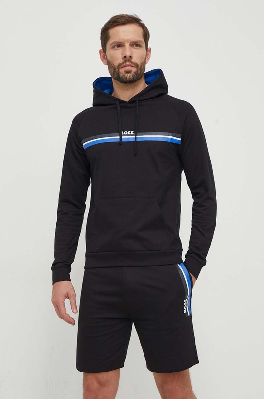 BOSS bluza bawełniana lounge 50515139 czarny SS24