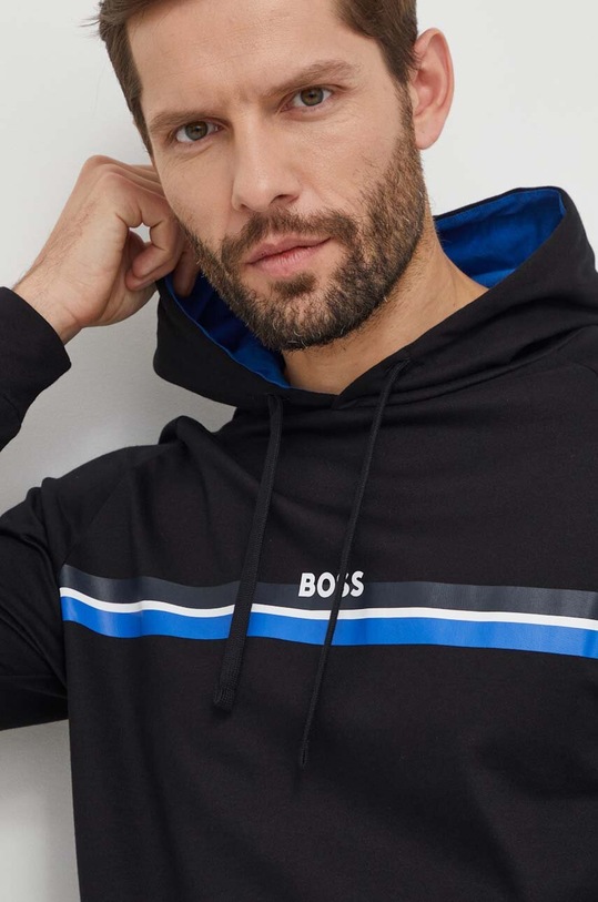 BOSS bluza bawełniana lounge czarny 50515139