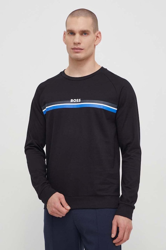BOSS longsleeve bawełniany nadruk czarny 50515159