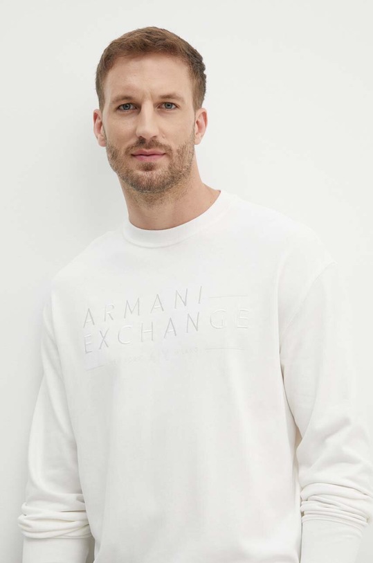 Armani Exchange bluza z domieszką lnu biały 3DZMJP.ZJY9Z