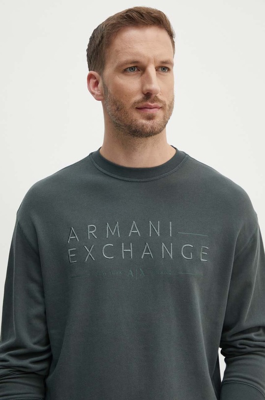 Armani Exchange bluza z domieszką lnu zielony 3DZMJP.ZJY9Z