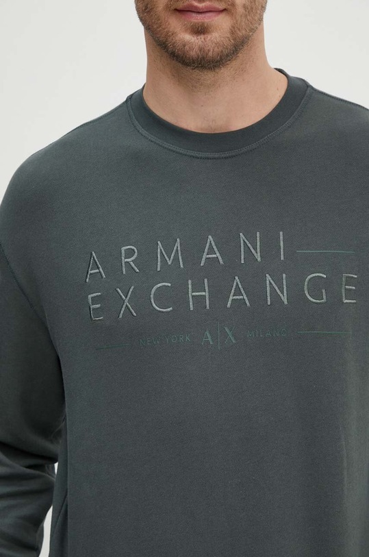 Armani Exchange bluza z domieszką lnu 3DZMJP.ZJY9Z zielony