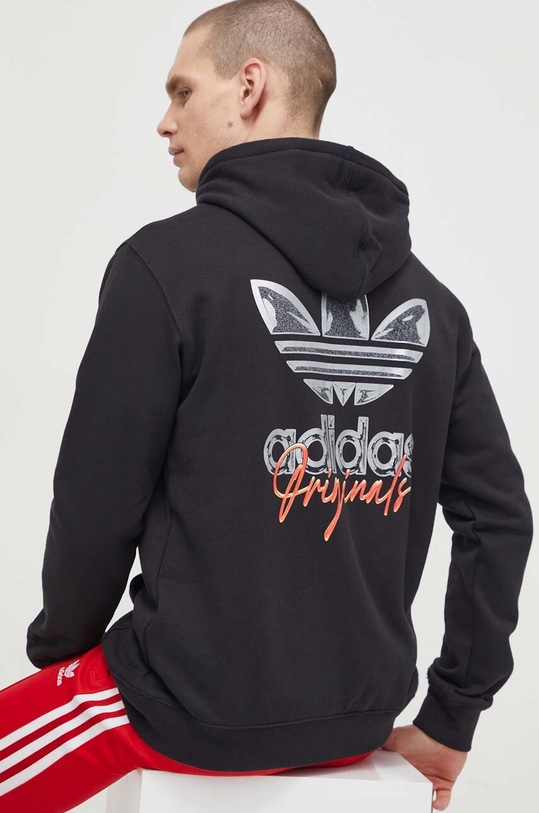 Bavlněná mikina adidas Originals s kapucí černá IM9678