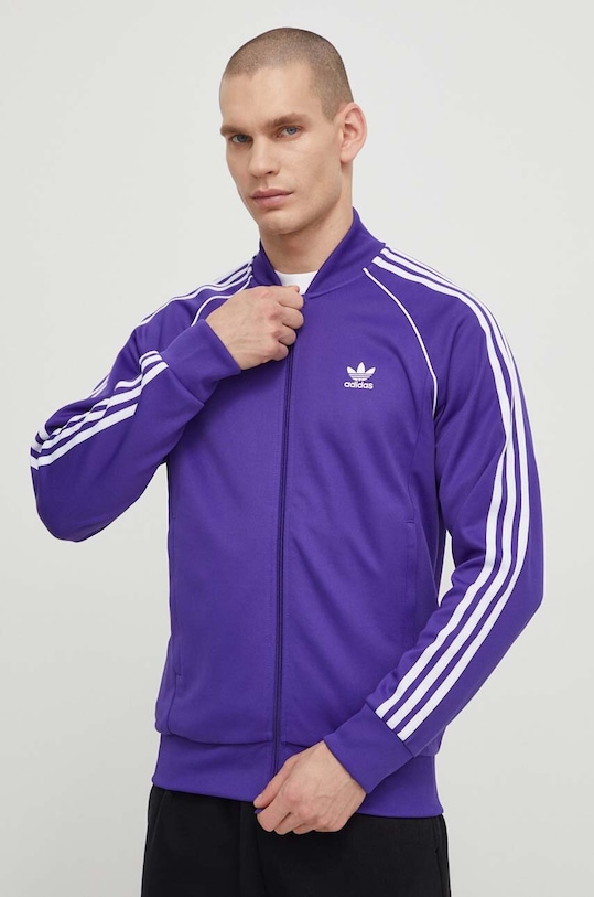 Mikina adidas Originals bez kapuce fialová IR9885
