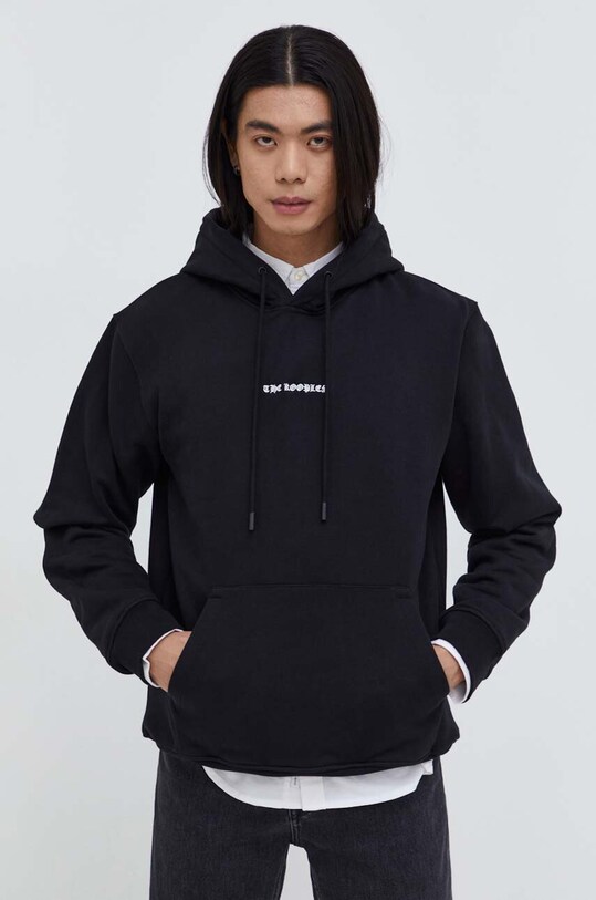 The Kooples bluza bawełniana nadruk czarny HSWE28017K