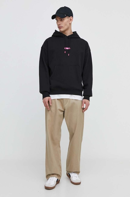 Bavlněná mikina HUGO 50509979 černá SS24