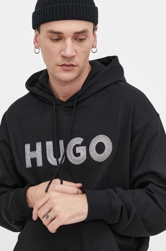 HUGO bluza bawełniana czarny 50509975