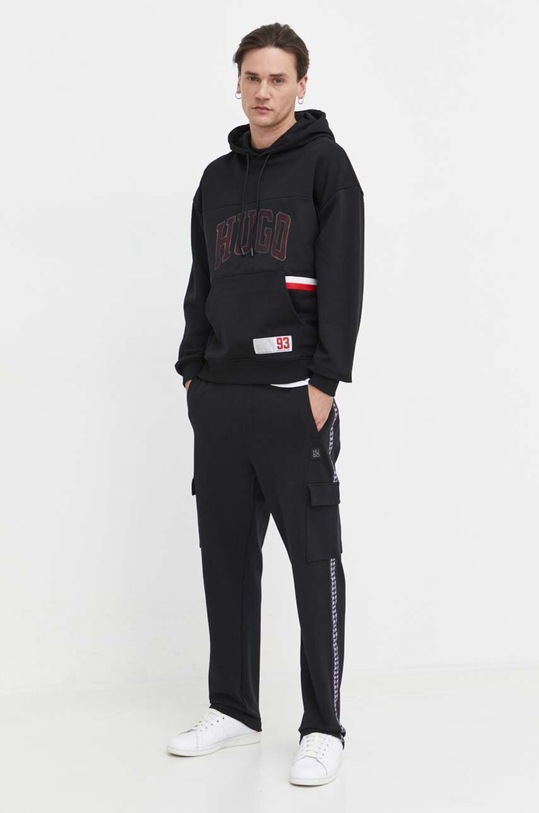 HUGO bluza bawełniana 50510166 czarny SS24