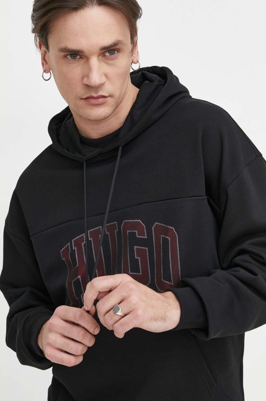 HUGO bluza bawełniana czarny 50510166