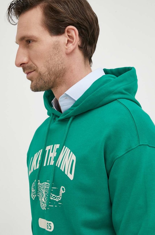 Bavlněná mikina United Colors of Benetton zelená 3L0XU201E