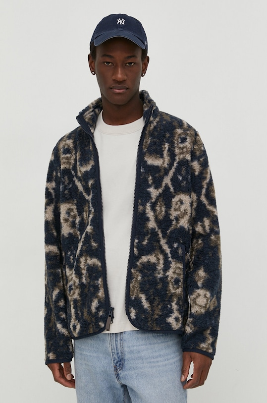 Φλις μπουφάν Abercrombie & Fitch χωρίς κουκούλα σκούρο μπλε KI122.4088.208