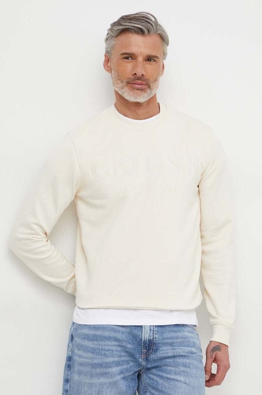 Mikina Guess BEAU bez kapucne béžová M4GQ08.KBK32