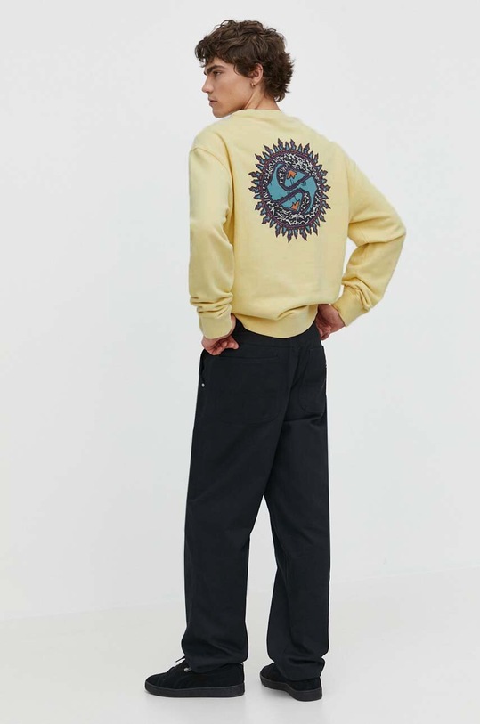 Bavlněná mikina Quiksilver bez kapuce žlutá EQYFT04941
