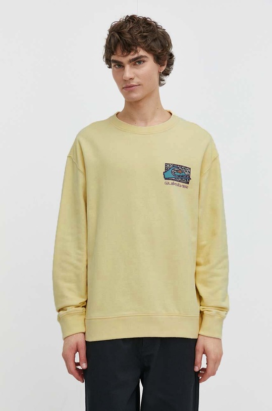 Bavlněná mikina Quiksilver EQYFT04941 žlutá SS24