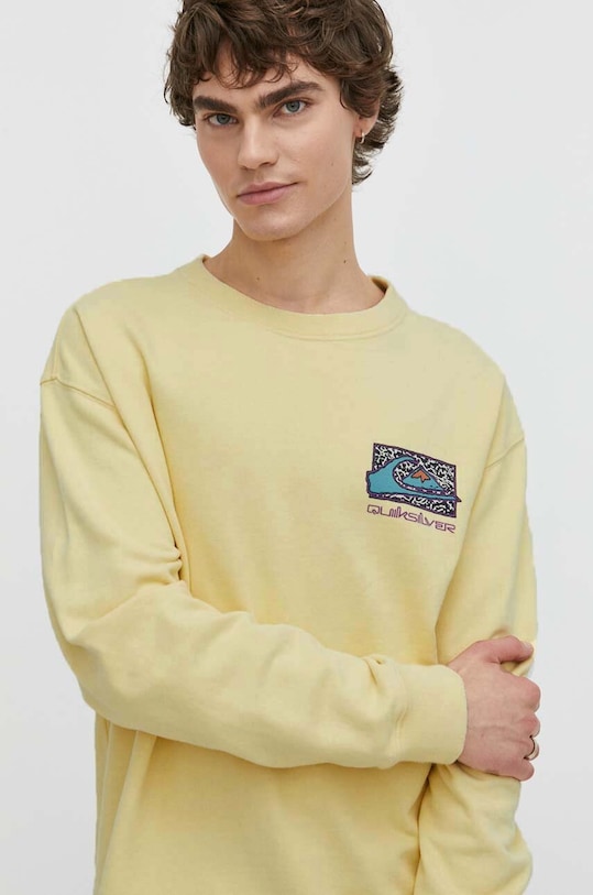 Quiksilver bluza bawełniana żółty EQYFT04941