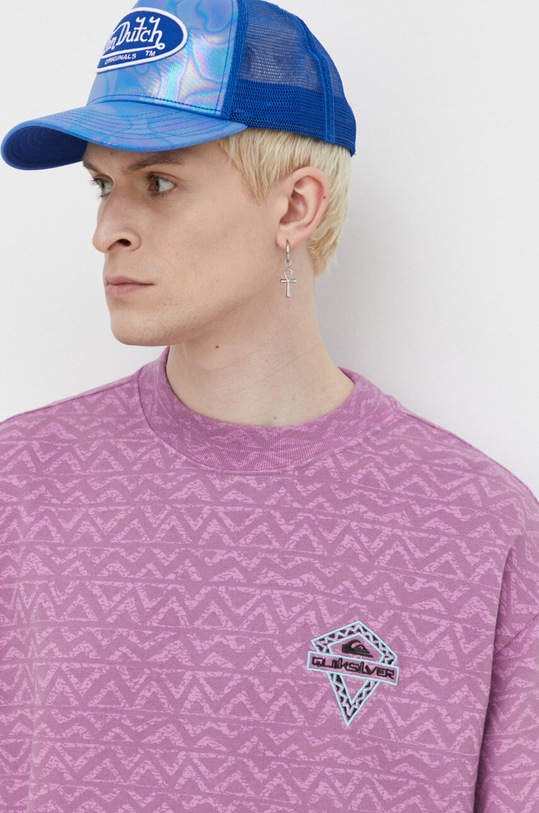 Quiksilver bluza bawełniana różowy EQYFT04915